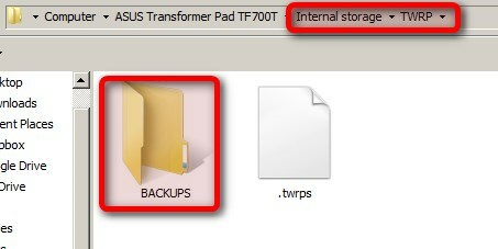 folder de backup twrp