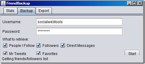 Backup prietenii dvs. Twitter cu FriendBackup.