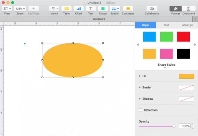 Formatează formele în pagini pe Mac