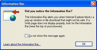 info-bar Internet Explorer-