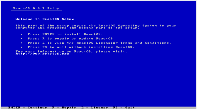 revizuire reactos install2 bine-venit