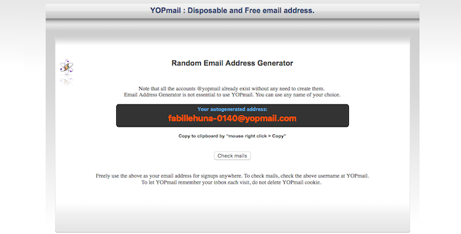 generator de yopmail