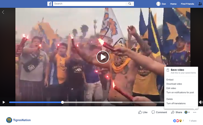 opțiune de descărcare video în direct pe facebook