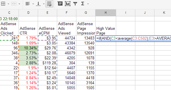 exemple de formulă de calcul Google