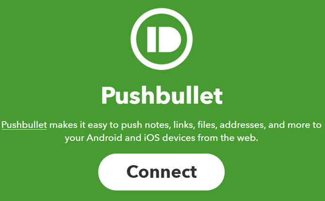 Pushbullet se conectează cu IFTTT