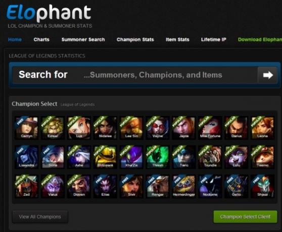 2 site-uri excelente pentru League of Legends Statistici și analiză elophant1