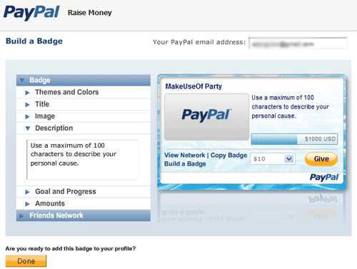 Paypal- Aplicația Facebook