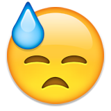 emoticon emoji transpiratie grea