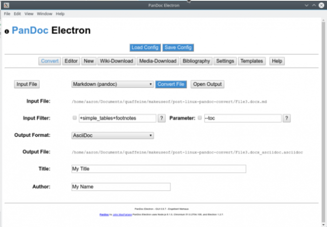 pandoc convert pandocelectron ui