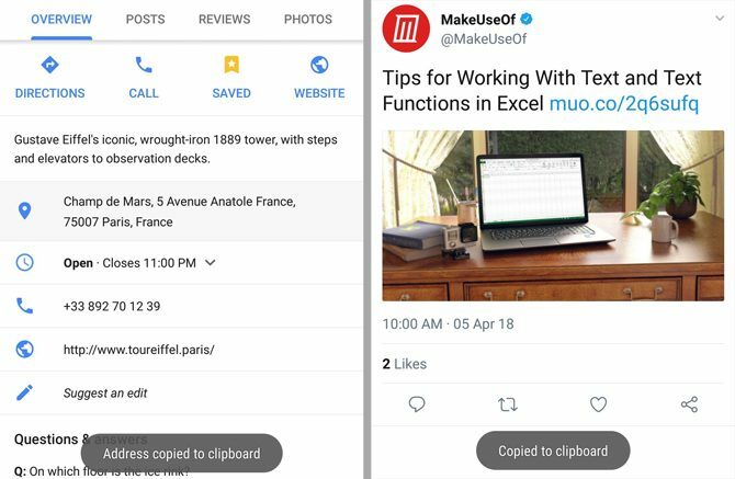 copiați și lipiți pe Android - Google Maps și Twitter Copy Text