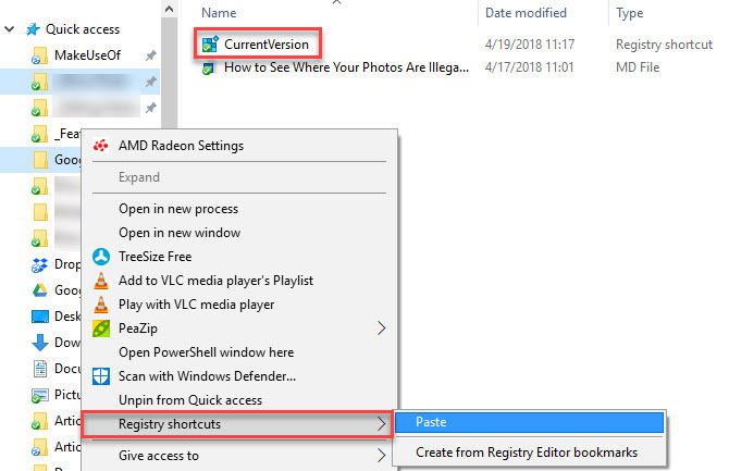 Comenzile rapide ale registrului Windows