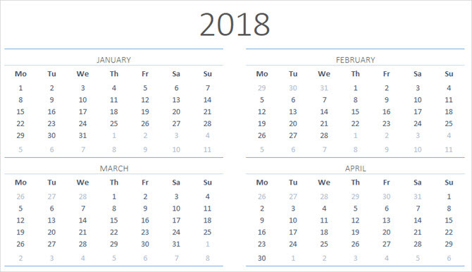 cele mai bune modele de calendar pentru birou microsoft