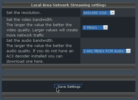 Setări de streaming pentru rețeaua locală