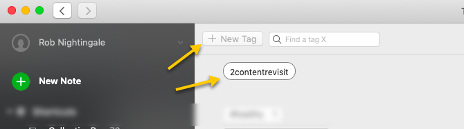 Evernote Tag nou