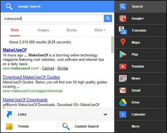 Meniu negru: accesați toate serviciile Google într-un singur meniu [Chrome] Căutare1