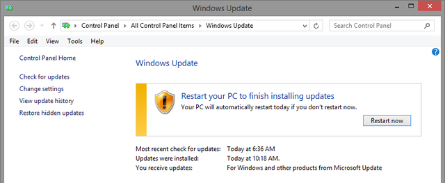 9.2 Windows Update - reporniți PC-ul