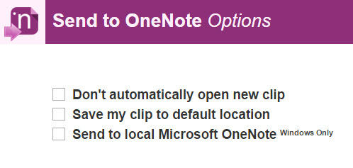 Extensie Chrome Trimite către OneNote