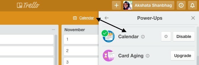 Pornirea calendarului Trello