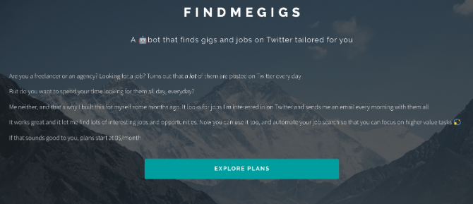 Find Me Gigs caută automat postări de locuri de muncă pe Twitter și vă trimite un e-mail cu primele 5 opțiuni în fiecare zi 