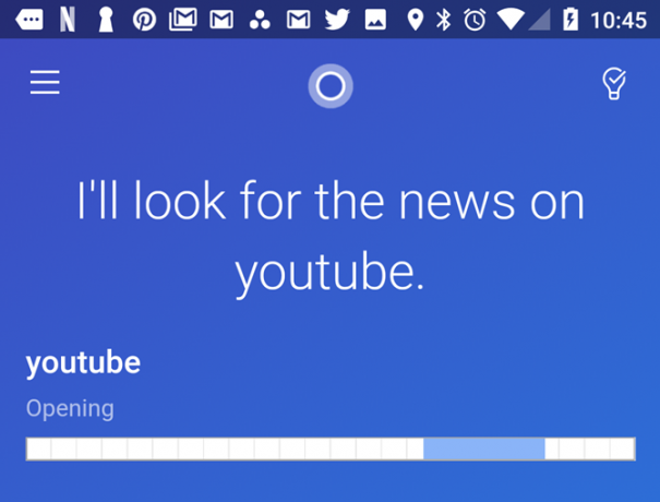 Cortana mobil YouTube