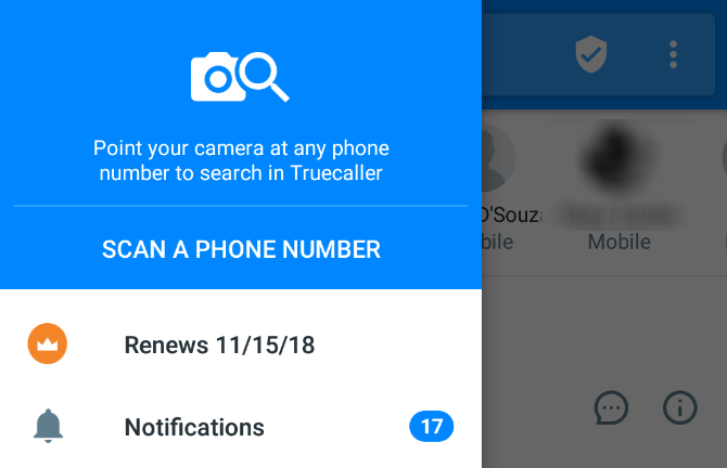 Numărul de căutare Truecaller