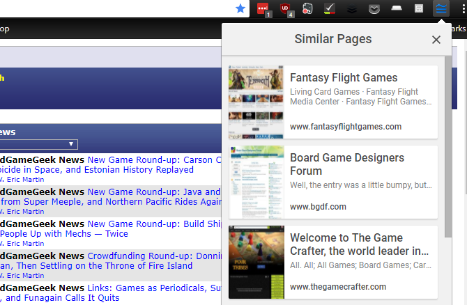 Extensia Chrome Pagini similare Google