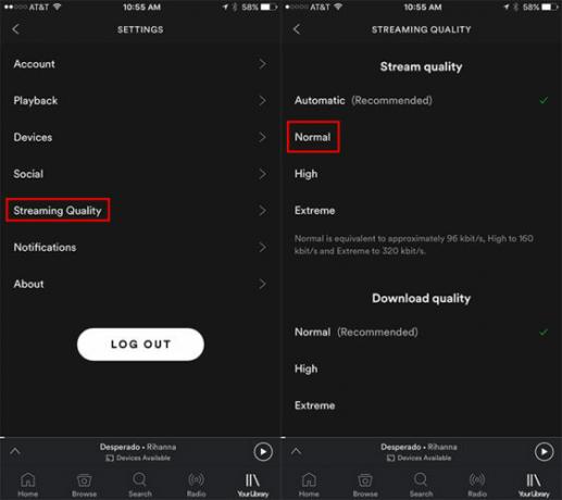 Cum se reduce utilizarea datelor mobile când se transmite Spotify 562x500