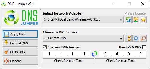 Instrument de testare DNS Jumper dns