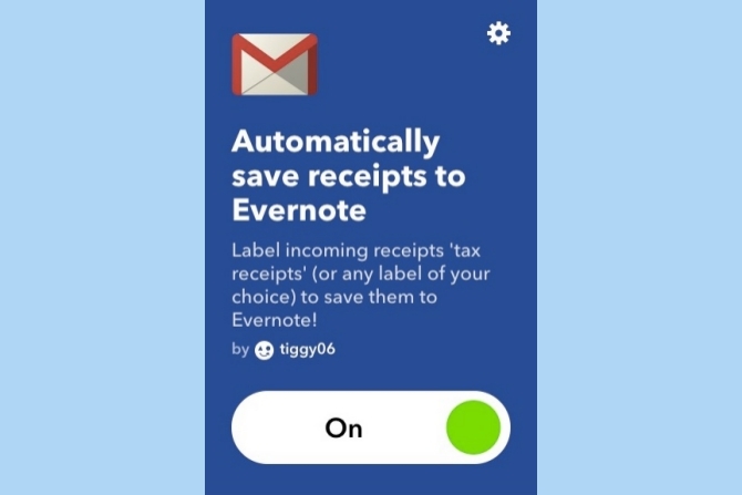 ifttt gmail salvează chitanțele pe evernote