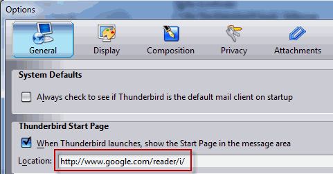 Sincronizați contactele dvs. Google, Calendar și RSS în Thunderbird Thunderbirdoptions