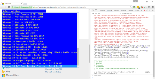 Microsoft Tech Bench Descărcați Windows