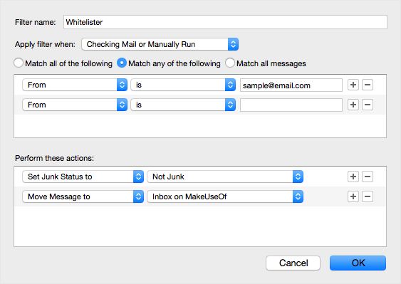 Postbox-mail-whitelist-instrucțiuni