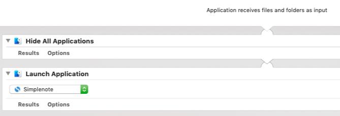 Aplicația Automator pentru a ascunde aplicațiile rulante și a lansa o nouă aplicație pe Mac