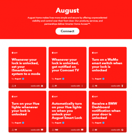 august ifttt blocare inteligentă