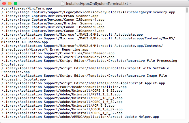 Lista aplicațiilor instalate pe întregul sistem folosind Terminal