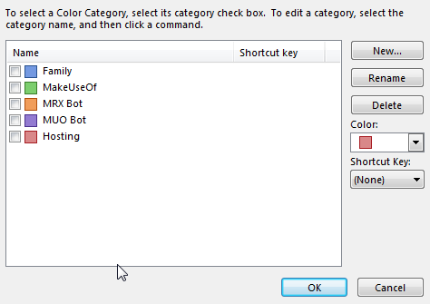 Formatarea condiționată a categoriilor de culori Outlook