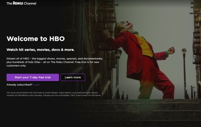 Canal Roku de încercare gratuită HBO