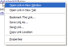 Cum să eliminați opțiunea „Deschideți în fereastră nouă” din Firefox opennewwindow