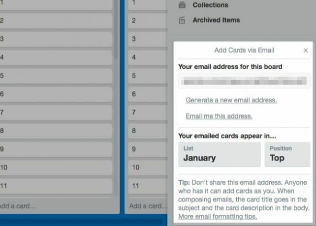 cum se utilizează trello - creați un card prin e-mail