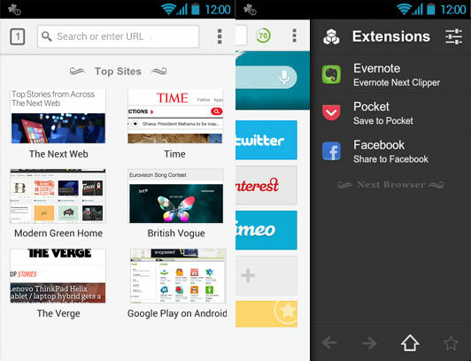 filele browserului web Android