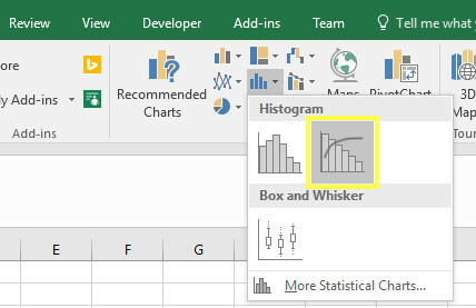 inserare pareto excel