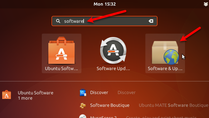 Deschideți software și actualizări în Ubuntu 17.10