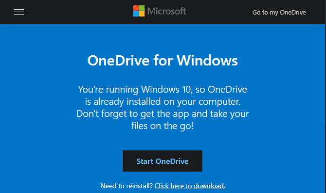 Site Windows OneDrive 10