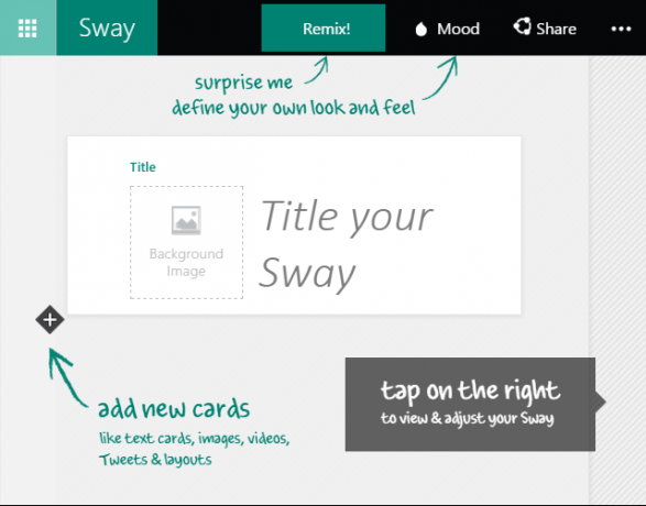 Microsoft Sway Previzualizare New Sway