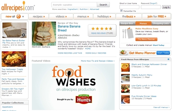 Unele site-uri web utile pentru a vă ajuta în rutina dvs. zilnică AllRecipes