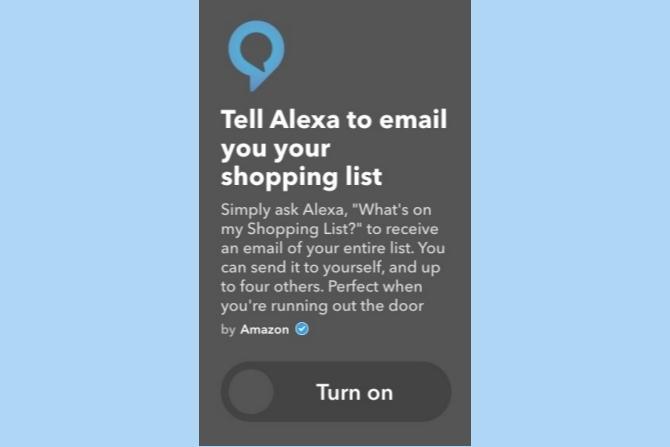 ifttt gmail lista de cumpărături Alexa