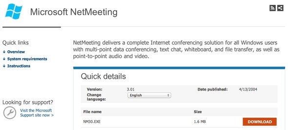 Îmi dau tipul pentru pălărie, Microsoft NetMeeting downloadnetmeet