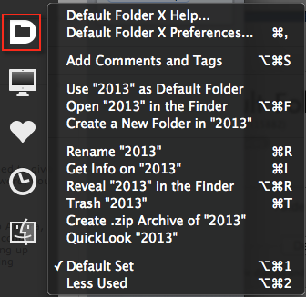 Default Folder X implicit