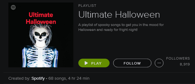 Playlist Spotify - Halloween Ultimate