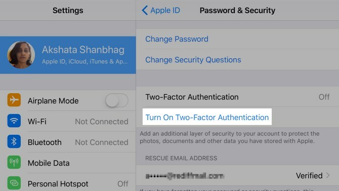 Apple a ID-Two-Factor-autentificare-iOS